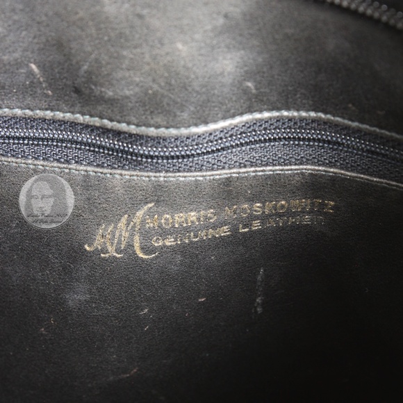 Morris Moskowitz Tote Bag Black Leather Satchel Retro Vintage 60s Handbag - Picture 13 of 13
